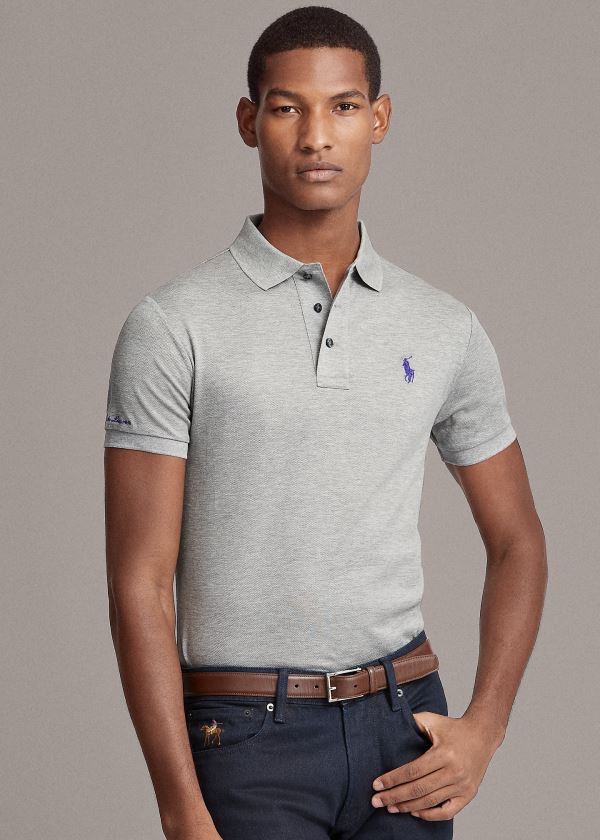 Men's Ralph Lauren Custom Slim Fit Piqué Polos | 971852CLY